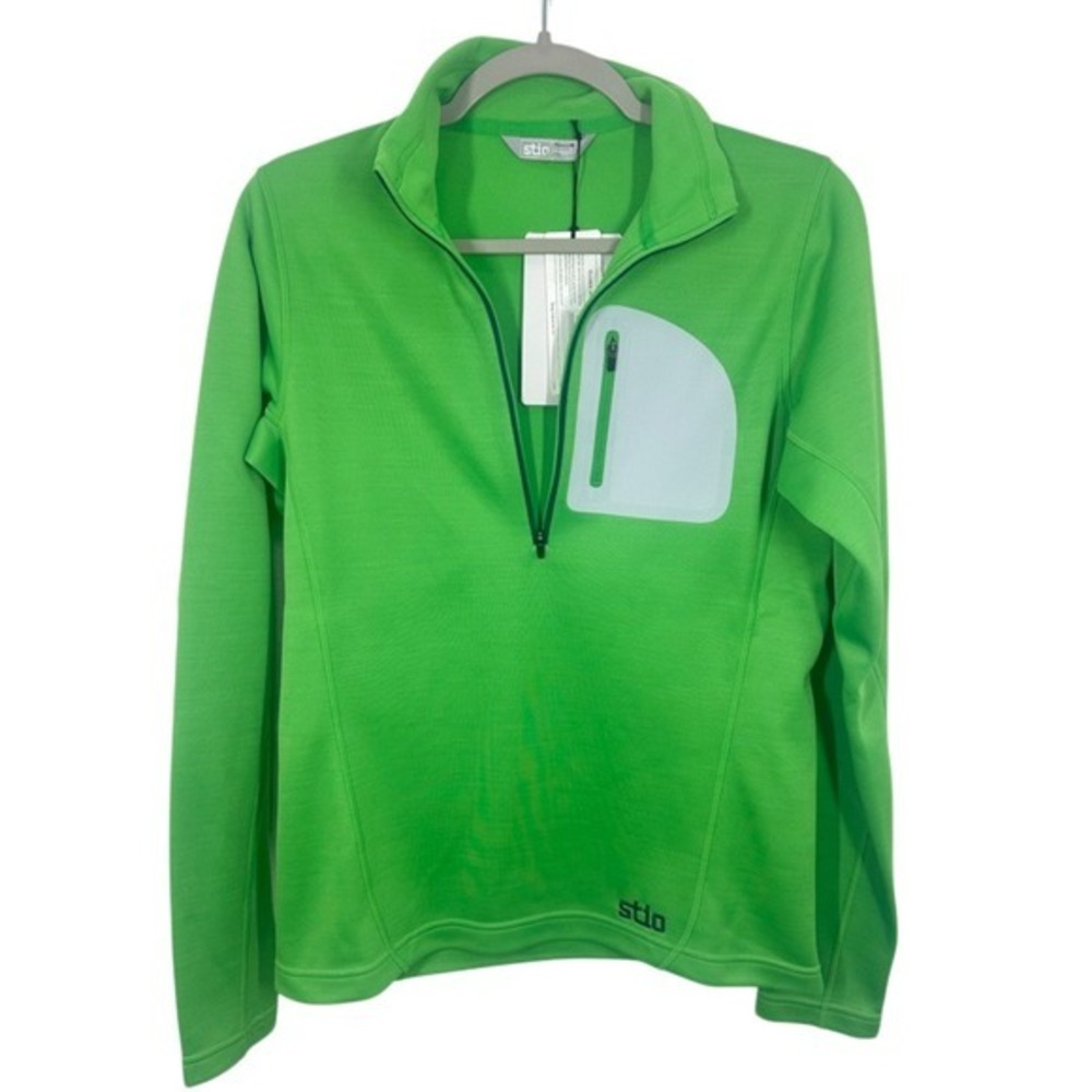 Stio Women's Gannett Peak Half Zip Pullover Fleece‎ Bright Green Size S Ski Gear